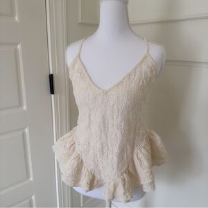 Zara Embroidered Peplum Top